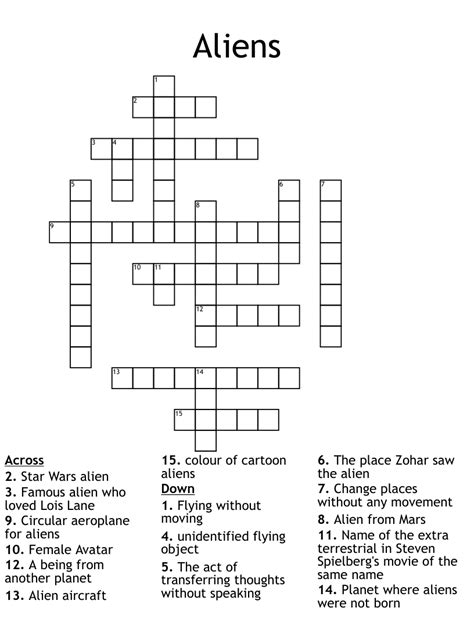 alien crossword clue